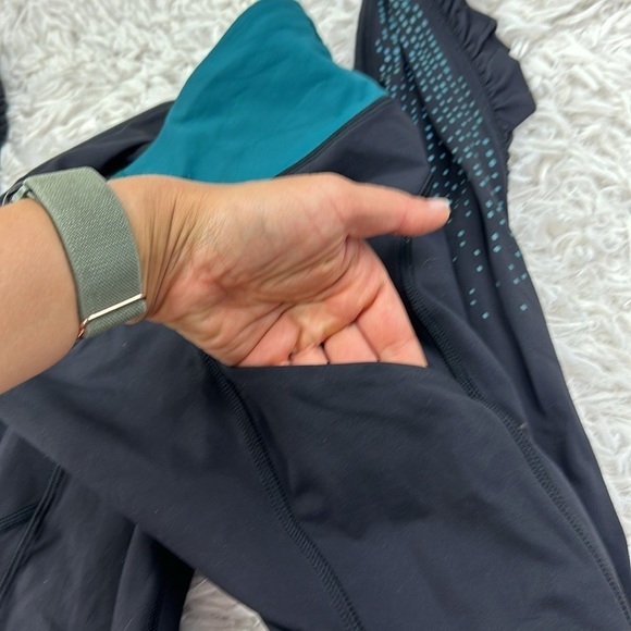 🔥$SALE$🔥 Lululemon Speed Tight IV *Lights Out Black / Forage Teal - Picture 4 of 6
